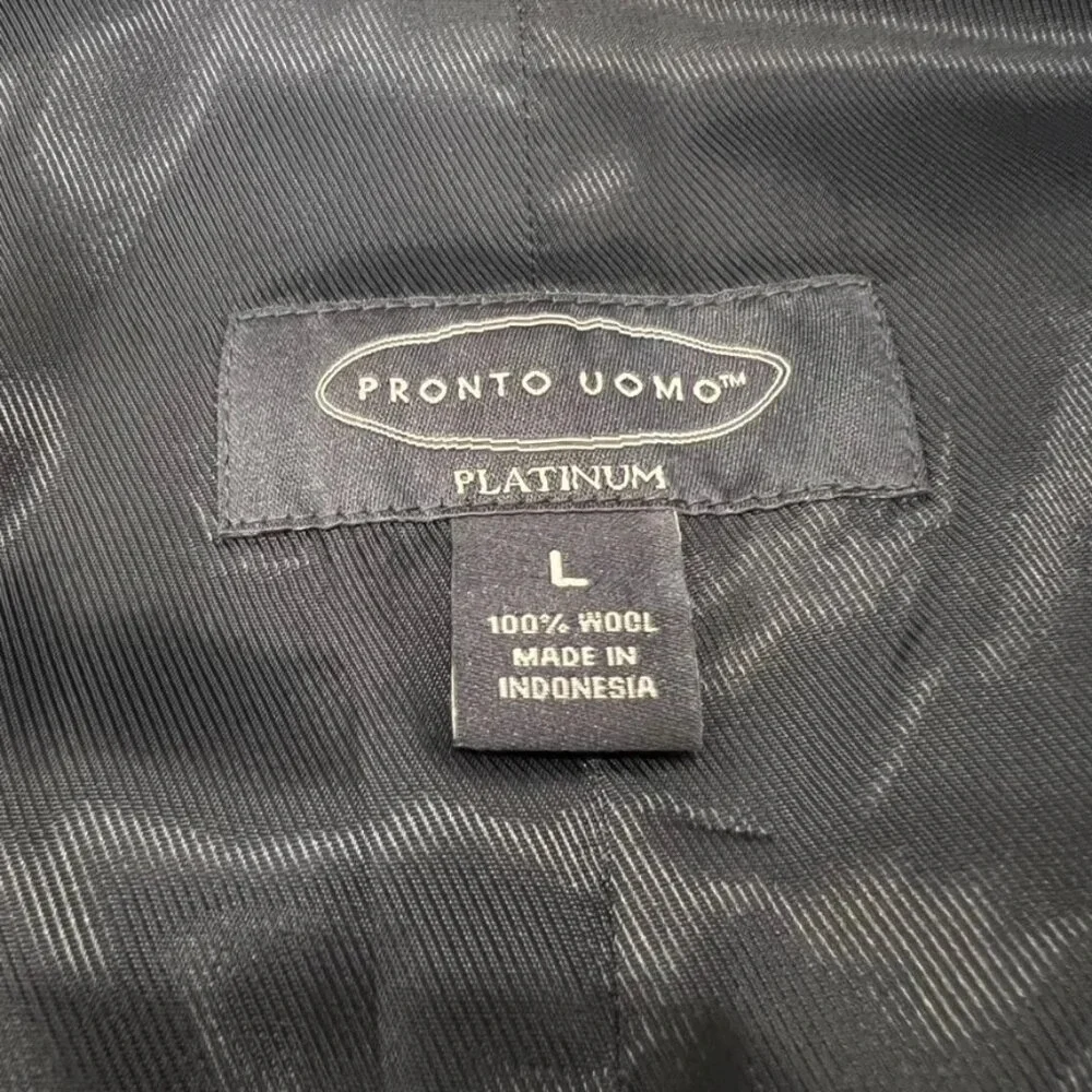 Pronto Uomo Platinum Wool Modern Fit Suit Separates Vest Navy Large